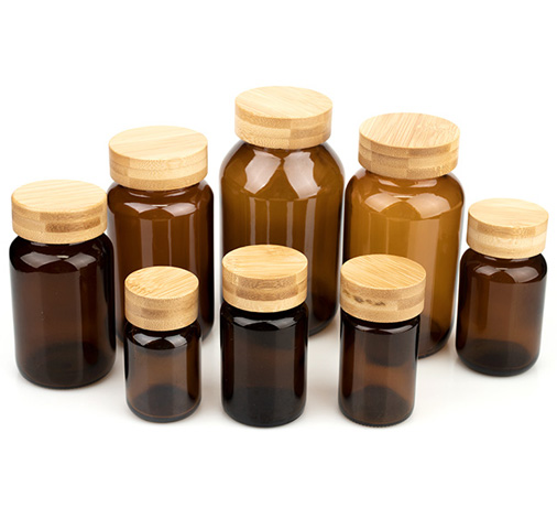 密封保健品瓶竹盖